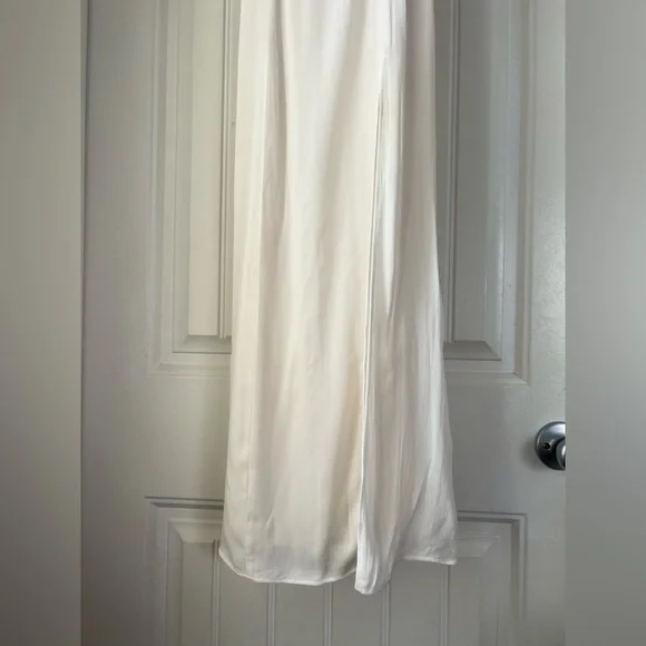 Reformation White Midi Slip Dress with Thigh Slit - Picture 5 of 11